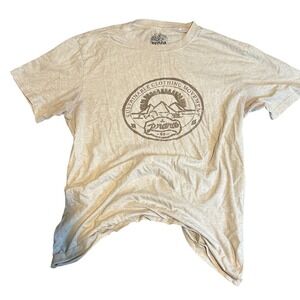 Prana Mens Graphic T Shirt Sustainable Clothing Movement Logo Tee Beige Large